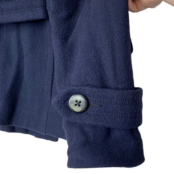 American Eagle Navy Pea Coat with Plaid Lining Warm cozy size Small - Picture 7 of 14